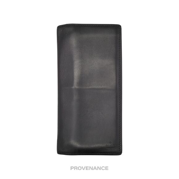🔴 Gucci Long Wallet - Black Floral Leather - Picture 2 of 9